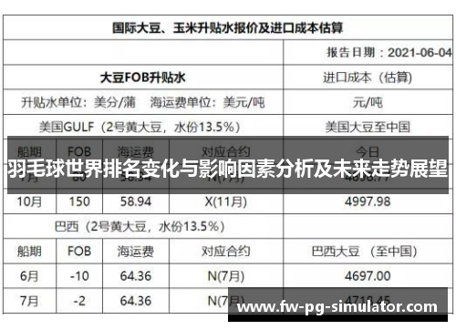 羽毛球世界排名变化与影响因素分析及未来走势展望