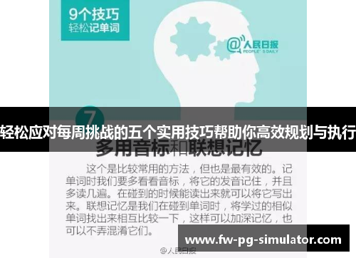 轻松应对每周挑战的五个实用技巧帮助你高效规划与执行