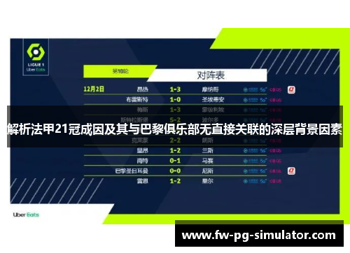 解析法甲21冠成因及其与巴黎俱乐部无直接关联的深层背景因素 解析法甲21冠成因及其与巴黎俱乐部无直接关联的深层背景因素